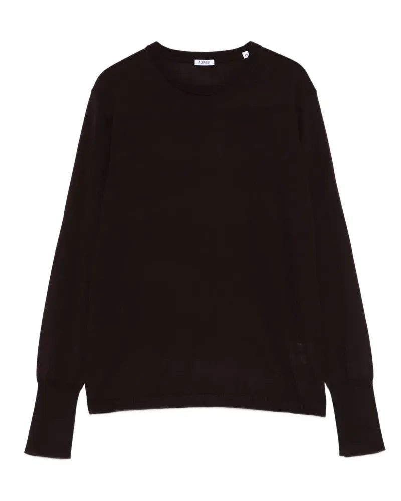 ASPESI Pullover mit gerippten Details - Braun Braun