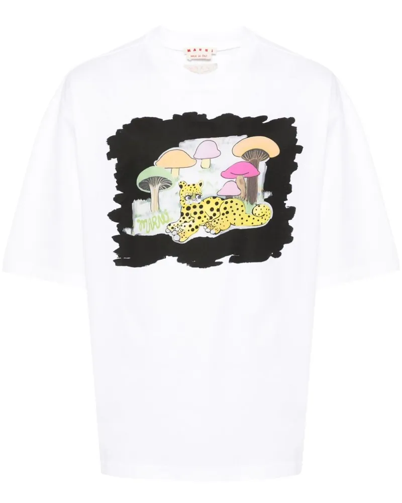 Marni T-Shirt mit grafischem Print - Weiß Weiß