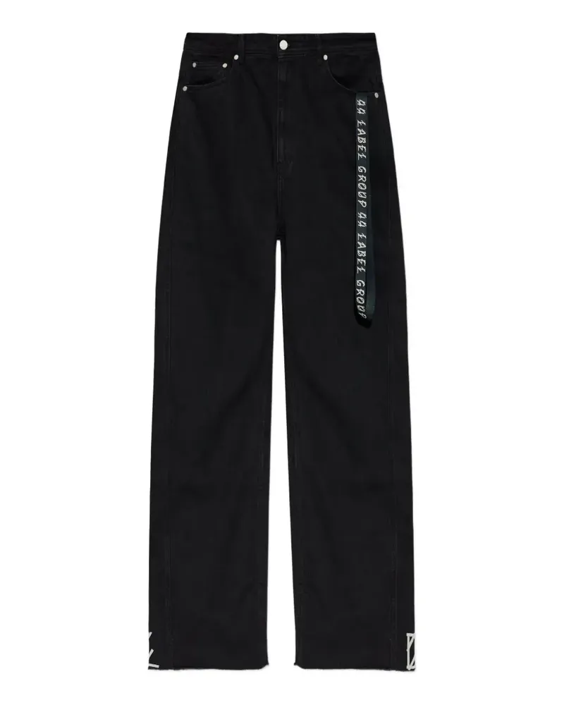44 LABEL GROUP logo-trim trousers - Schwarz Schwarz