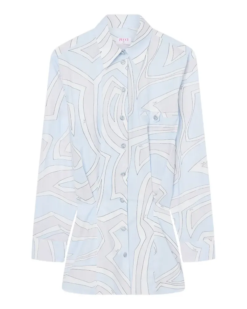 Emilio Pucci Hemdkleid mit Labirinto-Print - Blau Blau