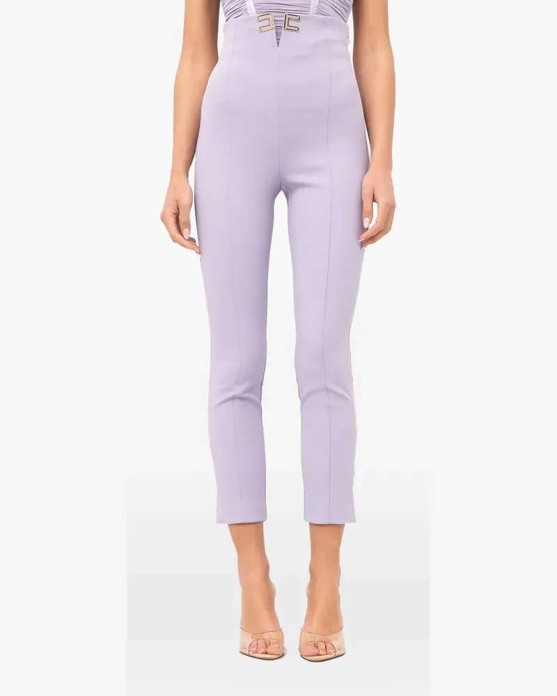 Elisabetta Franchi logo cropped trousers - Violett Violett