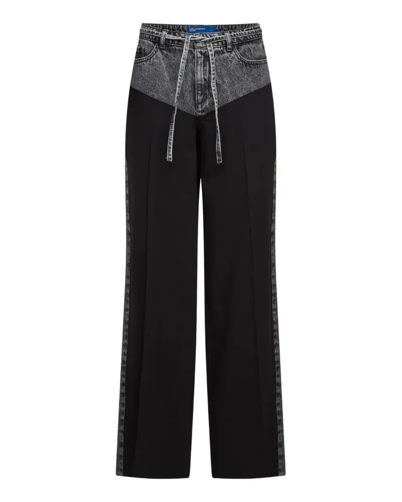 Karl Lagerfeld Hose mit Taillennbund aus Denim - Schwarz Schwarz