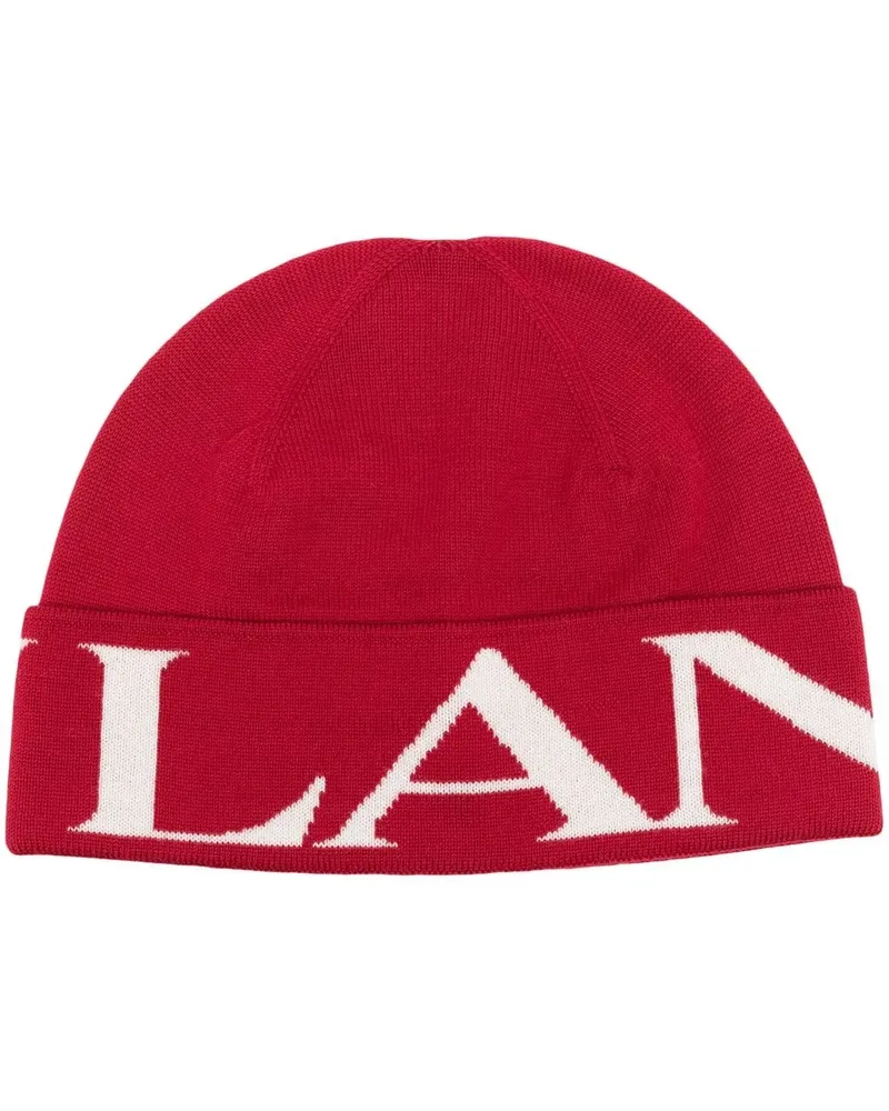 Lanvin Beanie mit Logo - Rot Rot