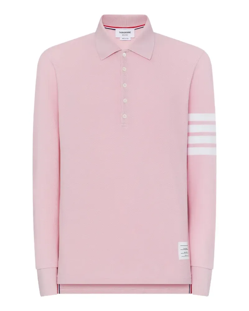Thom Browne Langärmeliges Poloshirt mit Streifen - Rosa Rosa
