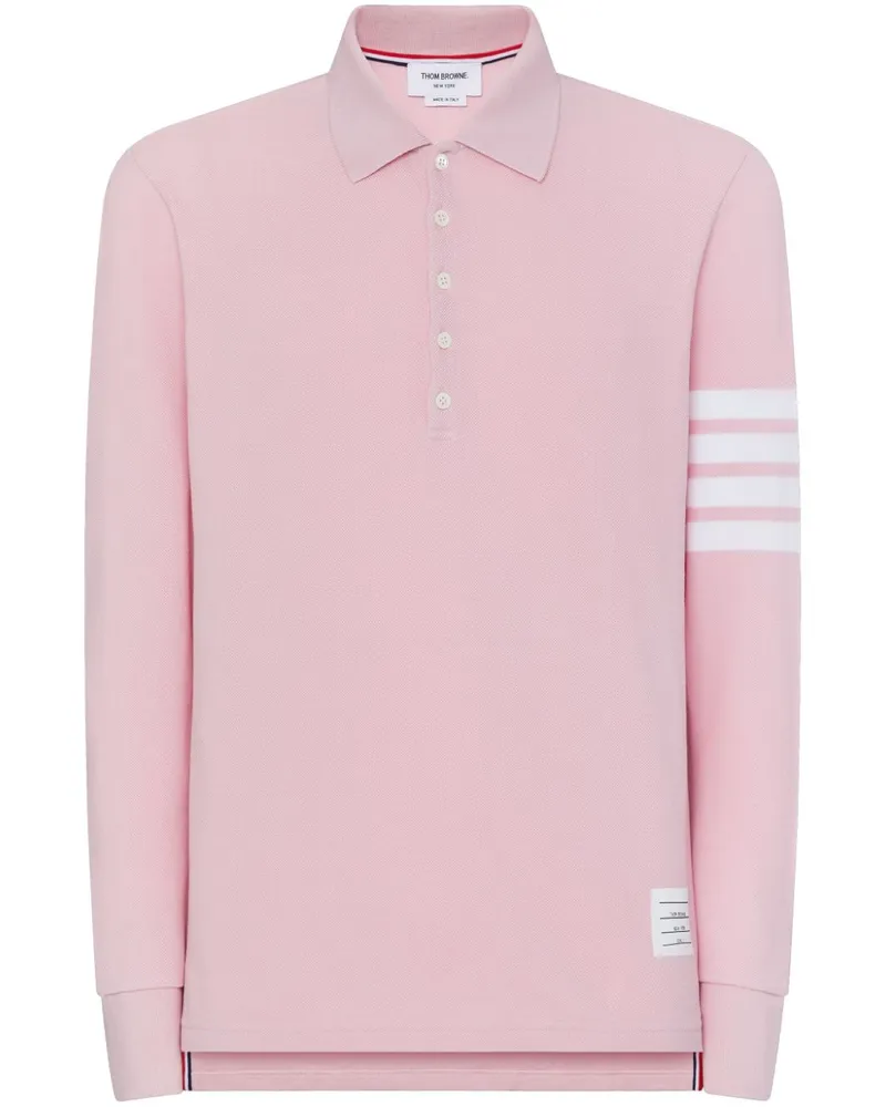 Thom Browne Langärmeliges Poloshirt mit Streifen - Rosa Rosa