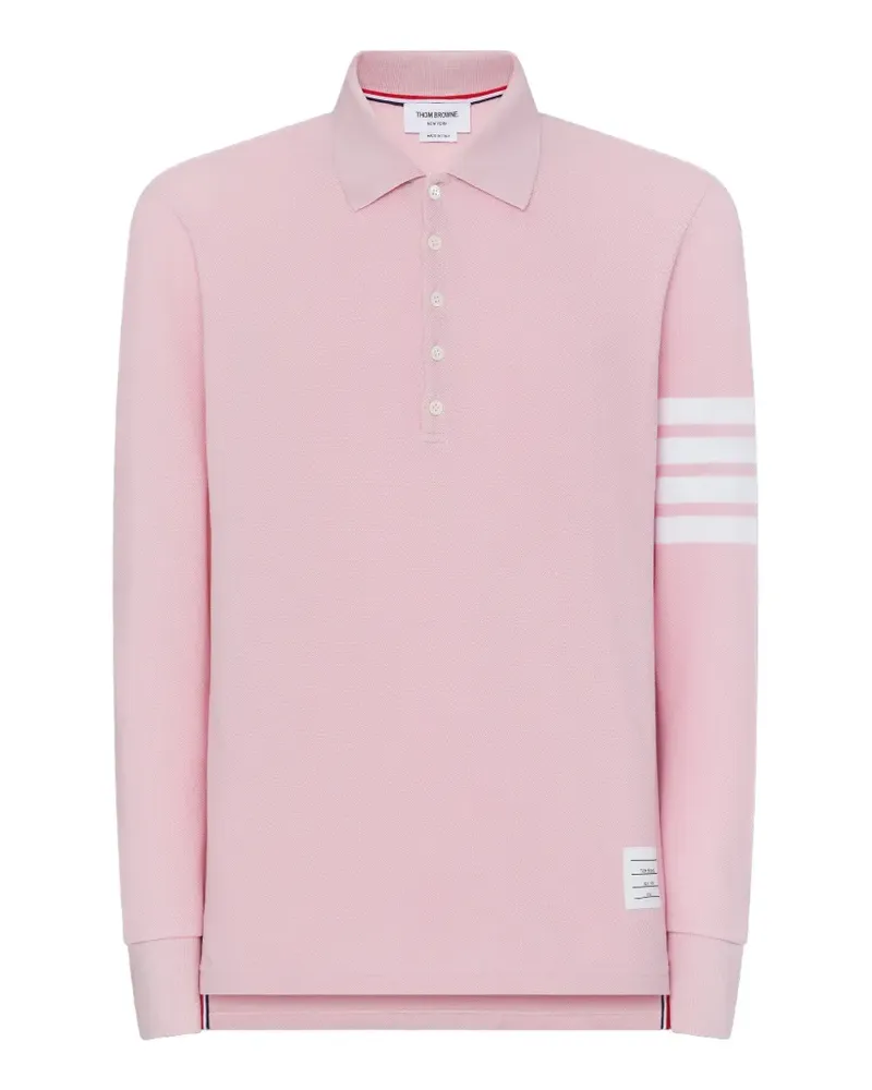 Thom Browne Langärmeliges Poloshirt mit Streifen - Rosa Rosa