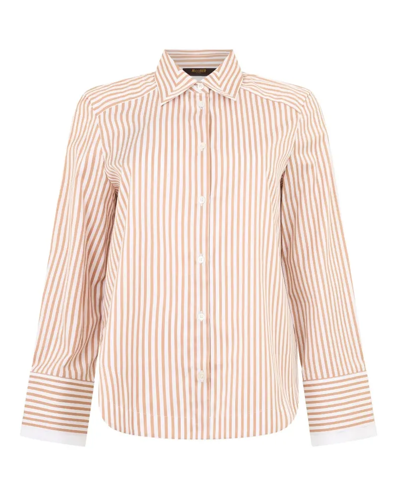 MOORER Gestreiftes Hemd - Orange Orange