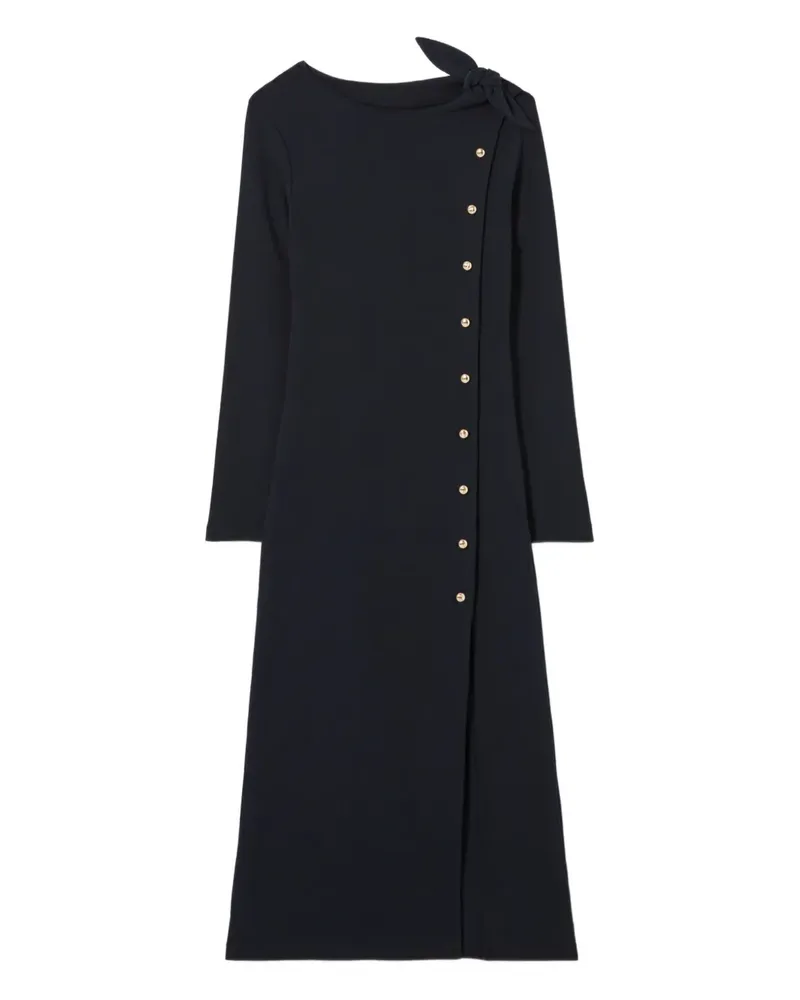 Claudie Pierlot Geknöpftes Kleid mit Schleifenkragen - Blau Blau