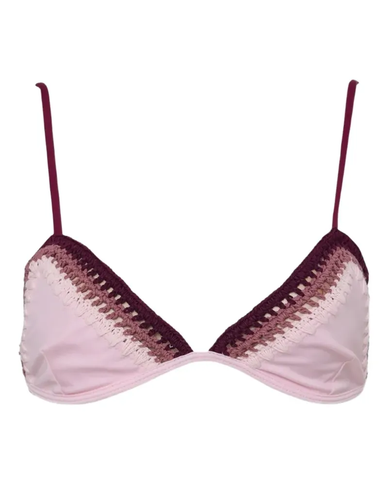 Leslie Amon Garis trimmed bikini top - Rosa Rosa