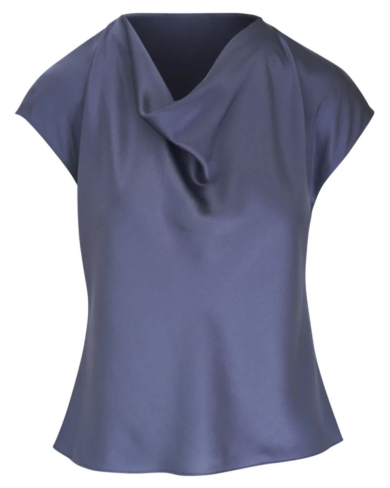 Vince Top mit Wasserfallkragen - Blau Blau