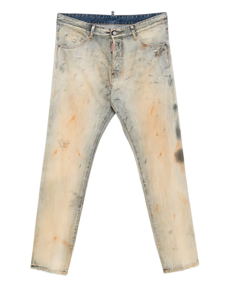 Dsquared2 Ausgeblichene Cool Guy Jeans mit Farbklecksen - Nude Nude