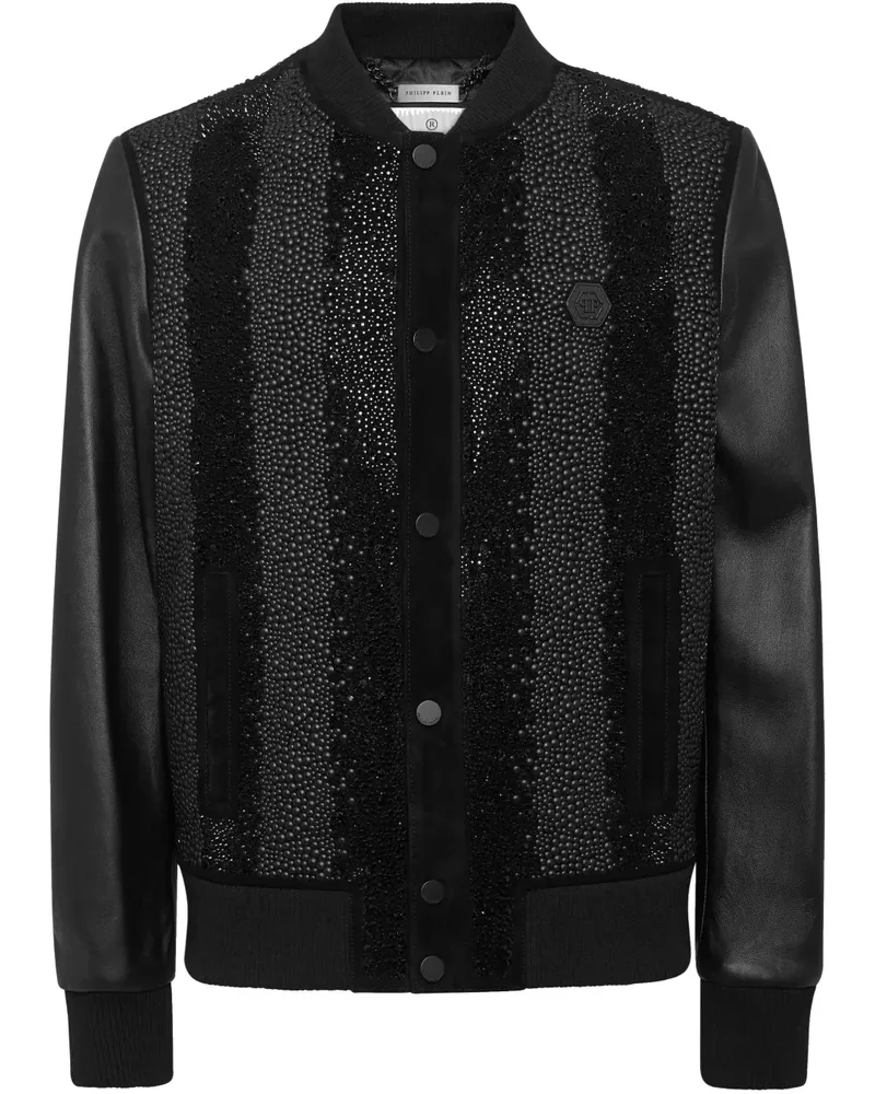 Philipp Plein Verzierte Bomberjacke - Schwarz Schwarz