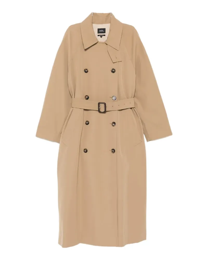 A.P.C. belted double-breasted trench coat - Nude Nude