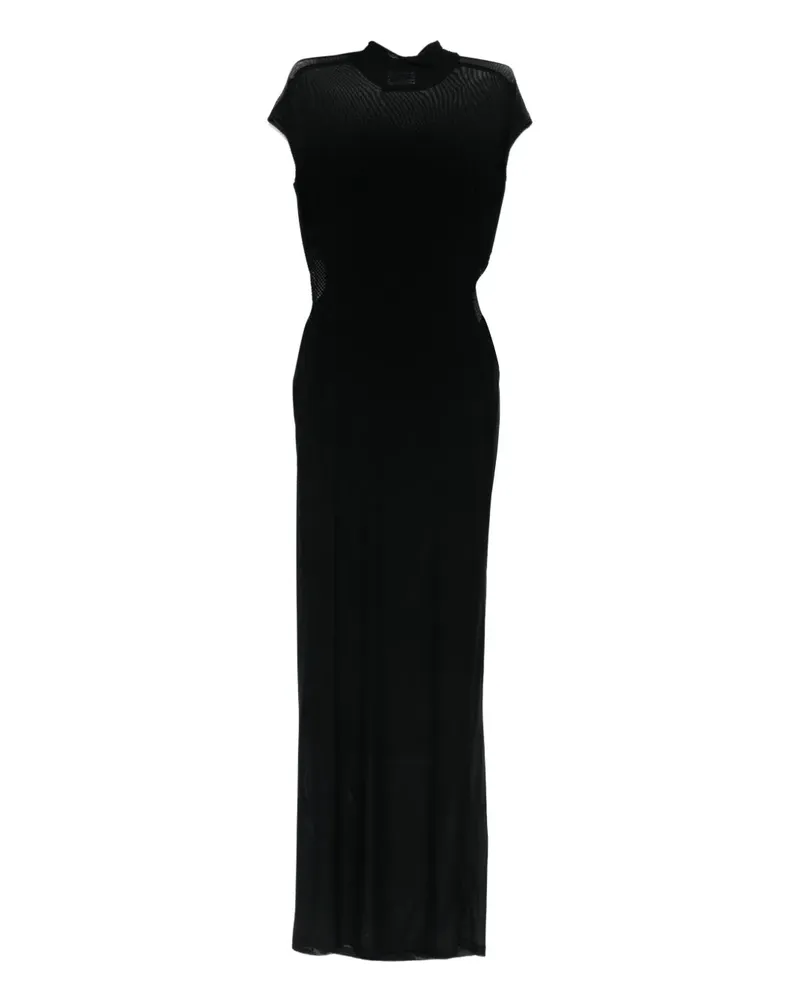 Jean Paul Gaultier Maxikleid mit Mesh-Einsatz - Schwarz Schwarz
