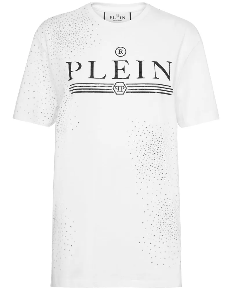 Philipp Plein T-Shirt mit Kristallen - Weiß Weiß