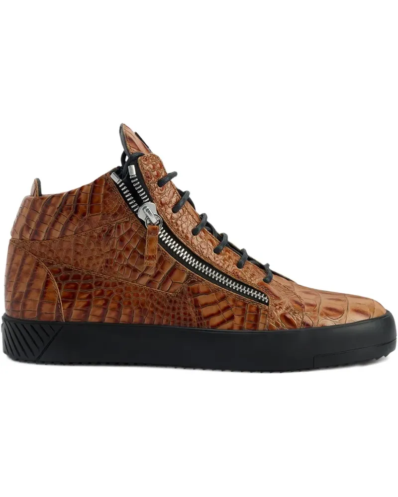 Giuseppe Zanotti Kriss Sneakers mit Kroko-Optik - Braun Braun
