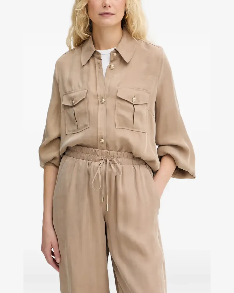 Guess button-up chest-pockets shirt - Nude Nude