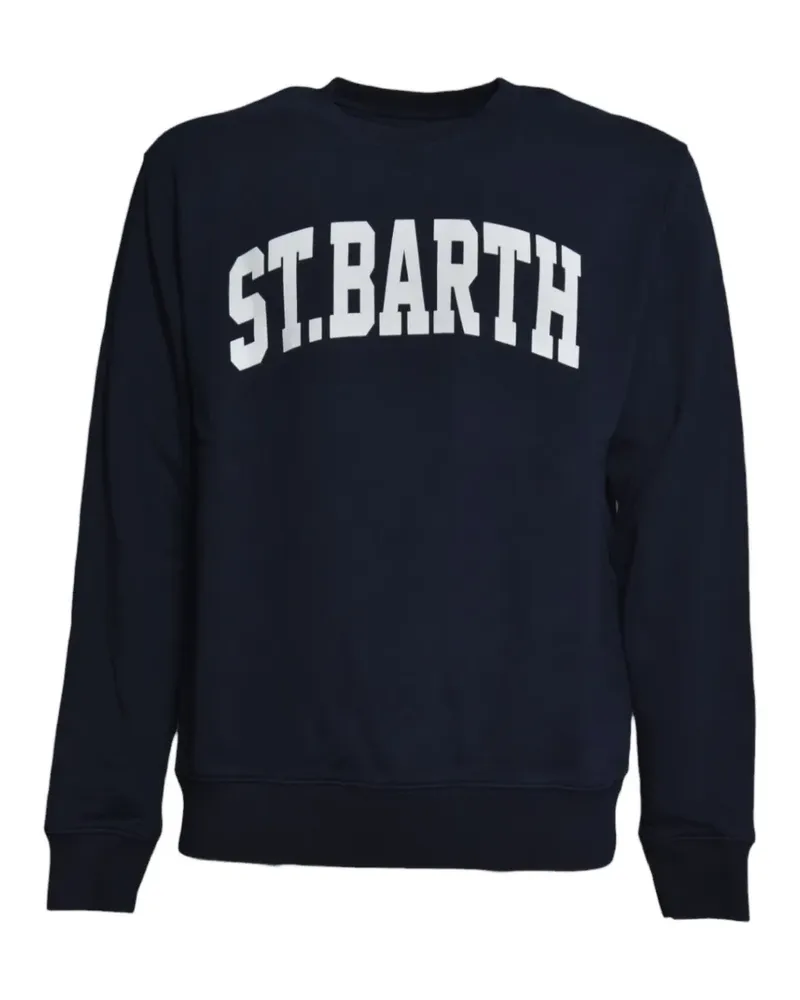 MC2 Saint Barth navy blue Soho cotton sweatshirt with St. Barth print - Blau Blau