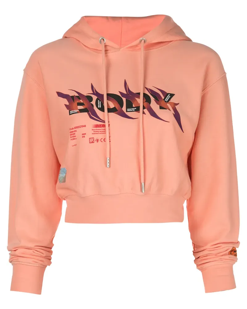 Heron Preston Cropped-Kapuzenpullover mit Print - Rosa Rosa