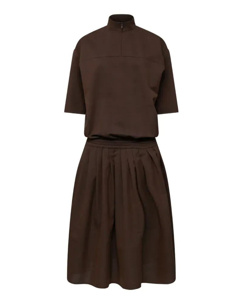 Maison Margiela wool shirting shirt-dress - Braun Braun