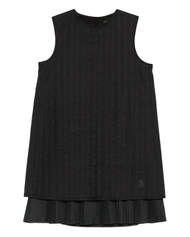 Moncler Gestepptes Minikleid mit Falten - Schwarz Schwarz