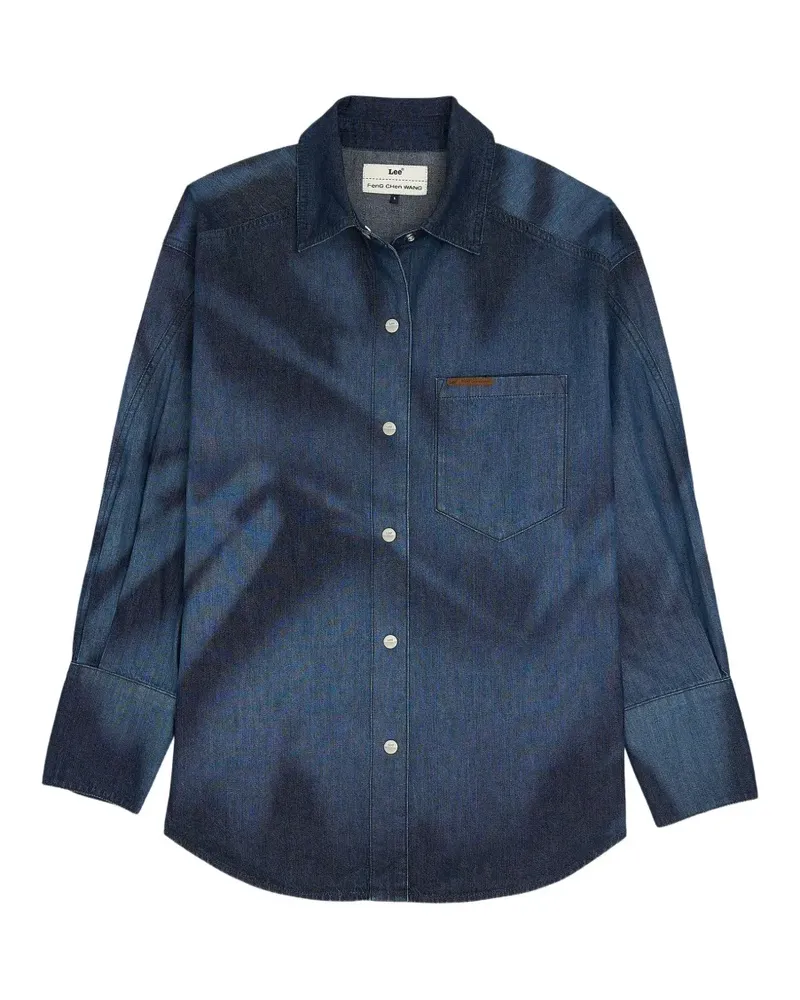 Feng Chen Wang x Lee bamboo laser-print oversized shirt - Blau Blau