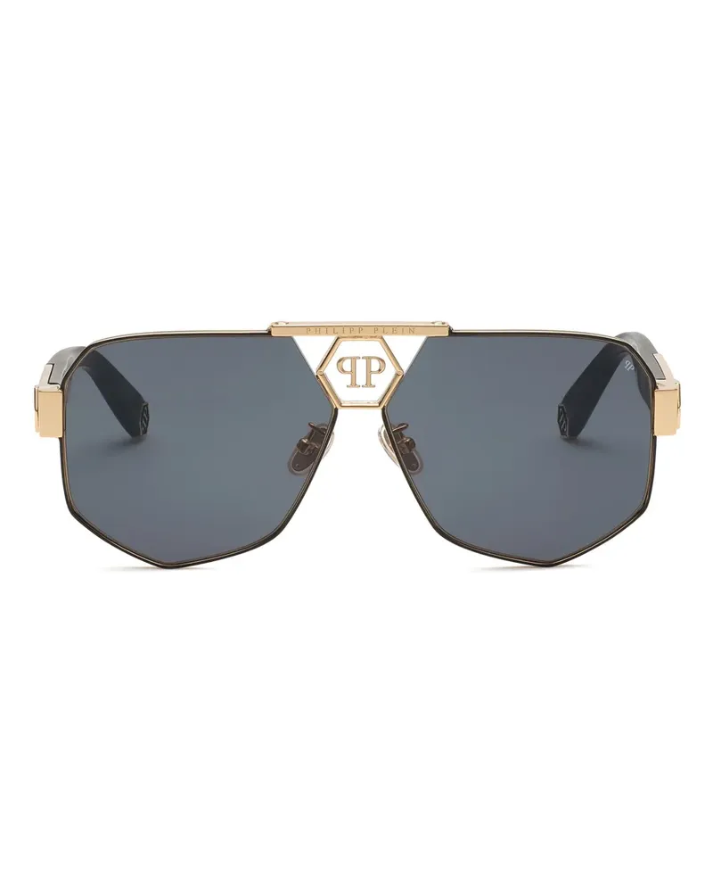 Philipp Plein Plein Badge Sonnenbrille - Schwarz Schwarz