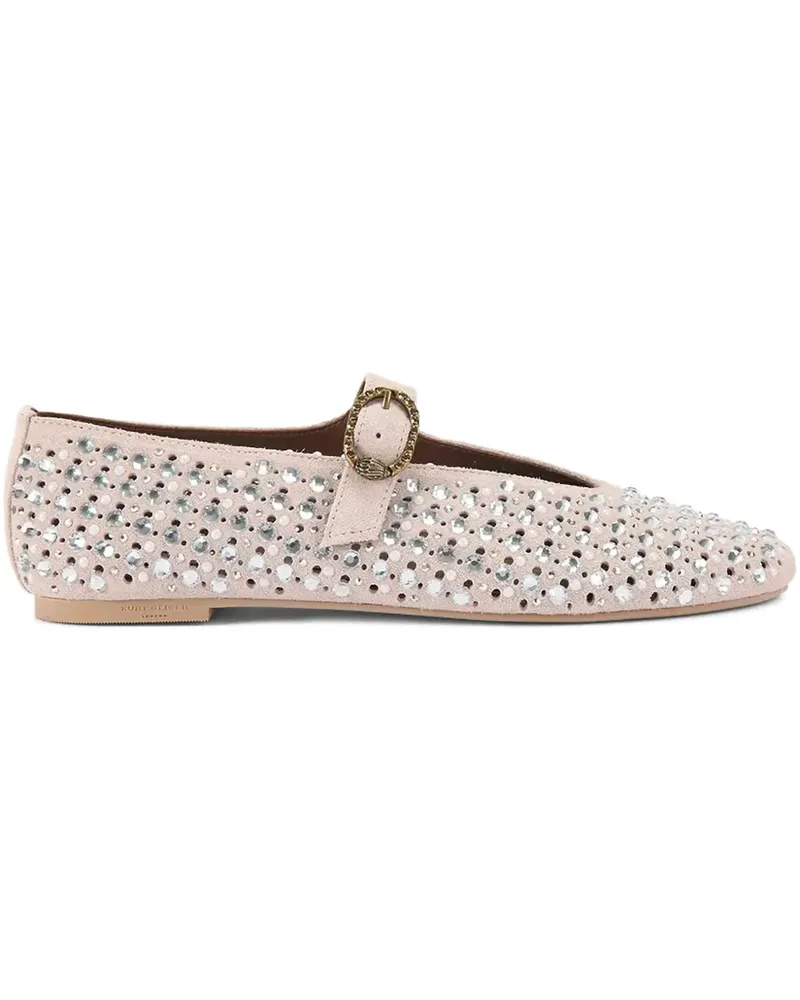 Kurt Geiger Mayfair embellished ballet flats - Nude Nude