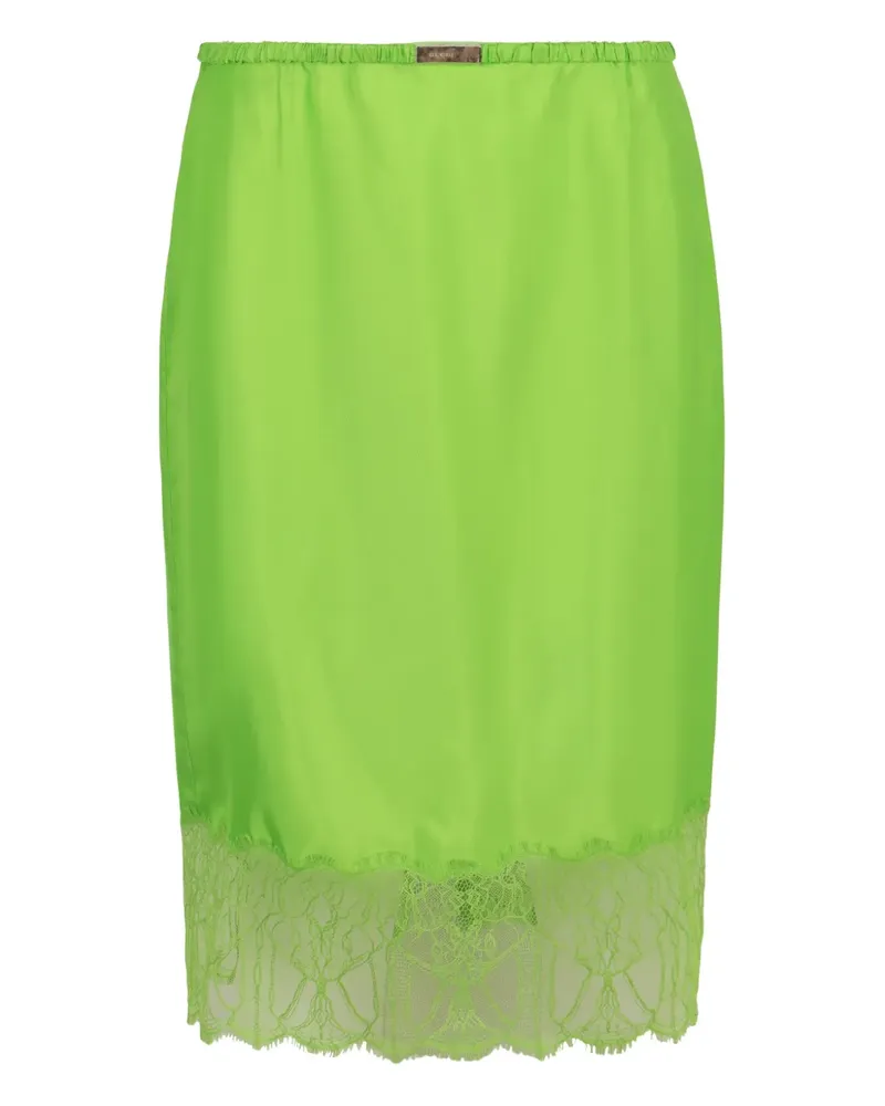 Gucci lace elasticated-waist midi skirt - Grün Grün