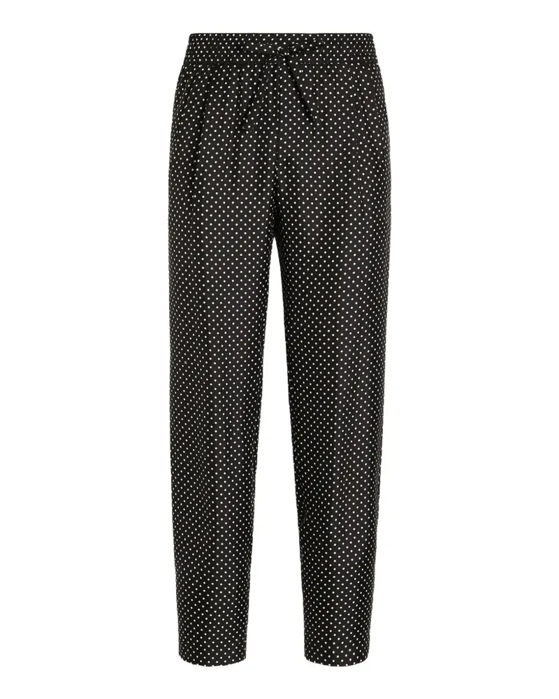 Dolce & Gabbana polka dot-print silk twill trousers - Schwarz Schwarz
