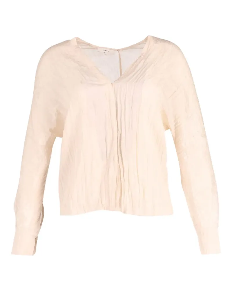 Vince crinkled V-neck top - Nude Nude