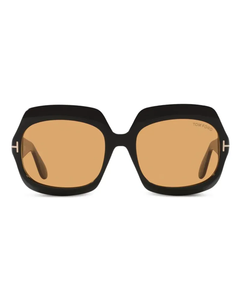 Tom Ford Ren Sonnenbrille mit eckigem Gestell - Schwarz Schwarz