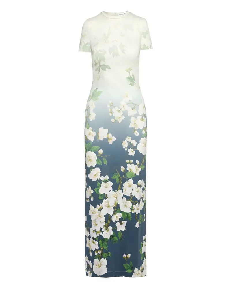 Oscar de la Renta Cherry Blossom Kleid - Blau Blau