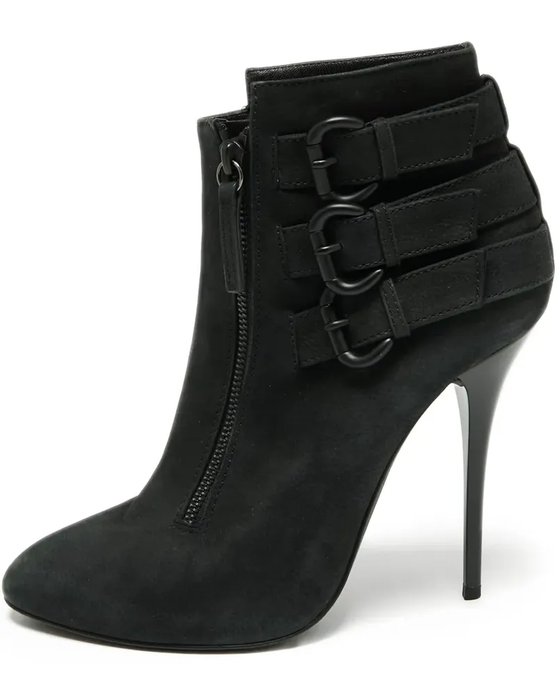 Balmain Pre-owned Stiefeletten mit Schnallenriemen - Schwarz Schwarz