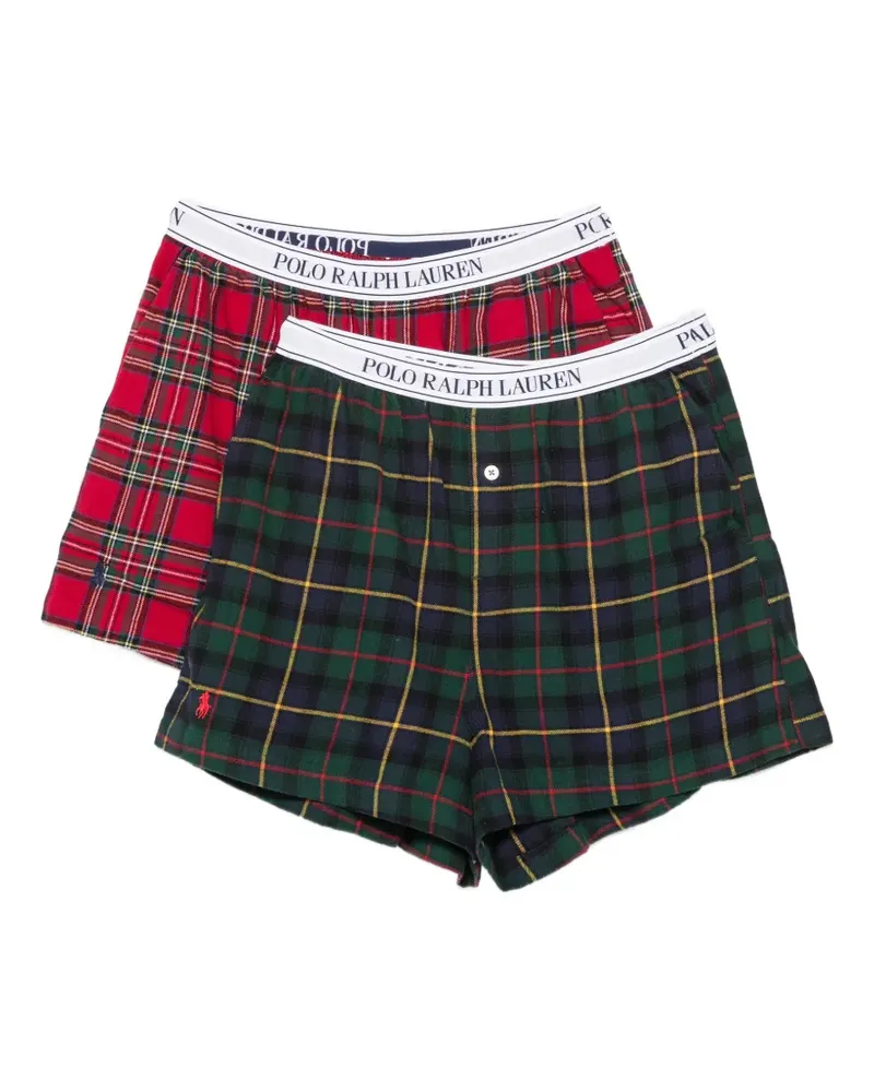 Ralph Lauren tartan-print logo-waist boxers (set of two) - Rot Rot