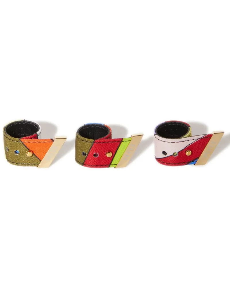 Emilio Pucci Ring-Set mit Iride-Print - Grün Grün