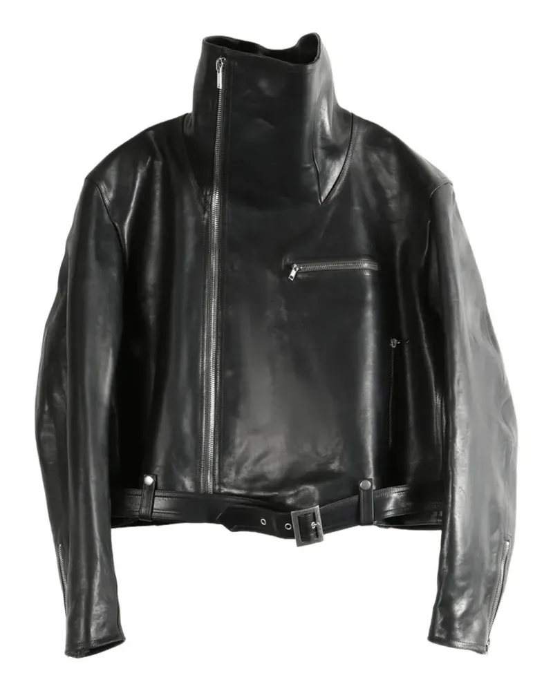 Rick Owens Bikerjacke mit Stehkragen - Schwarz Schwarz
