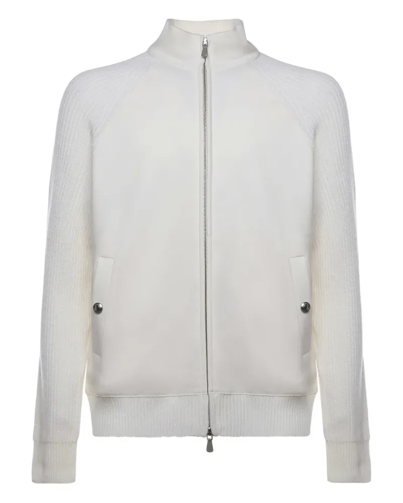 Eleventy Jacke mit gerippten Einsätzen - Weiß Weiß