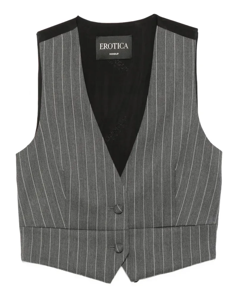 Dondup pinstripe-pattern cropped waistcoat - Grau Grau