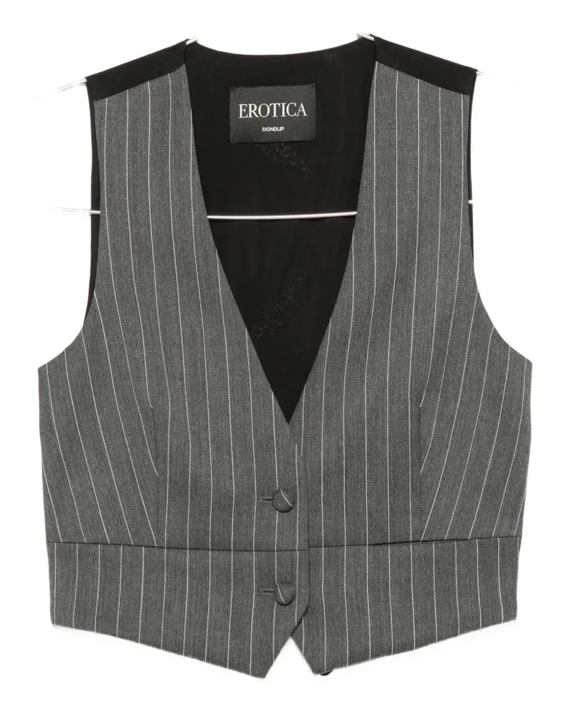 Dondup pinstripe-pattern cropped waistcoat - Grau Grau