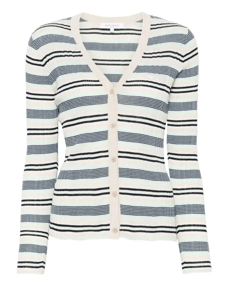 Kitsuné Gerippter Cardigan mit Streifen - Nude Nude