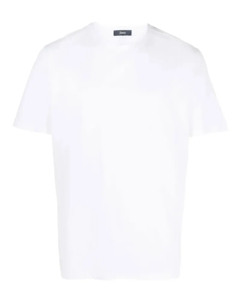 Herno T-Shirt mit Logo-Schild - Weiß Weiß