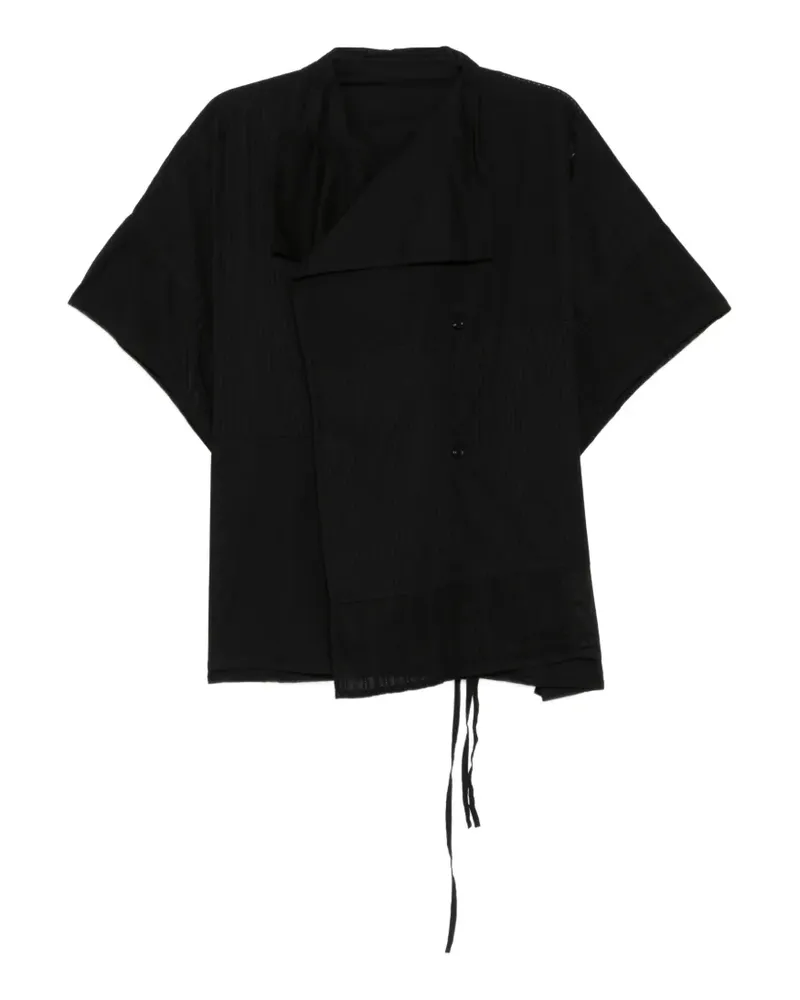 Yohji Yamamoto half sleeve gown shirt - Schwarz Schwarz