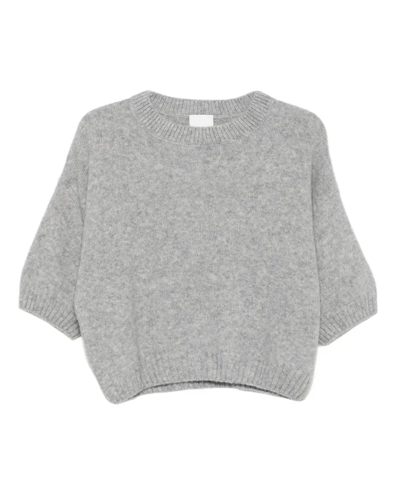 ALLUDE Kurzärmeliges Strickoberteil - Grau Grau