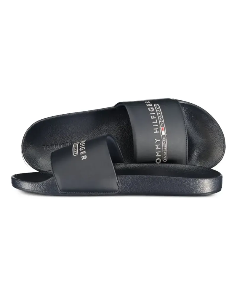 Tommy Hilfiger logo-print slides - Blau Blau