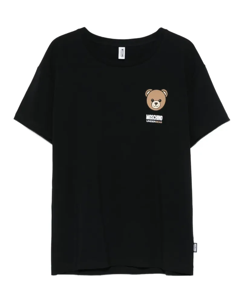 Moschino Oberteil mit Teddy-Print - Schwarz Schwarz