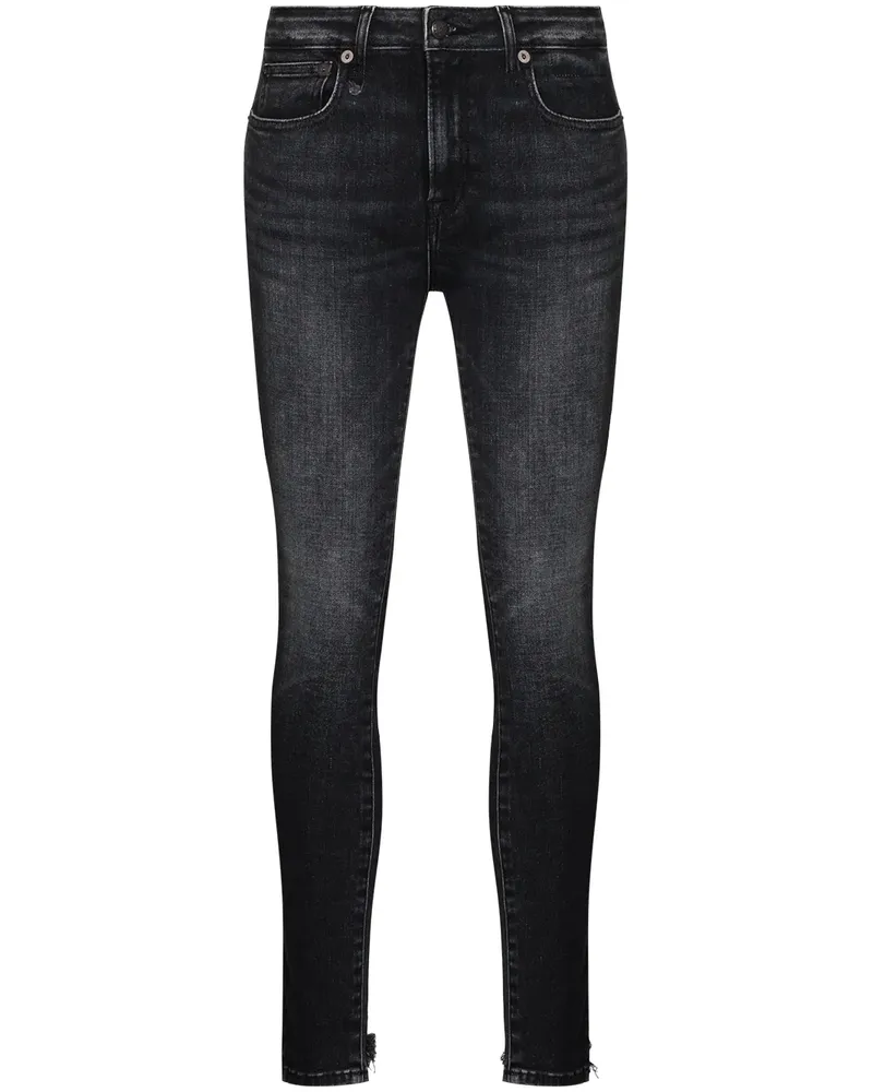 R13 Halbhohe Skinny-Jeans - Schwarz Schwarz
