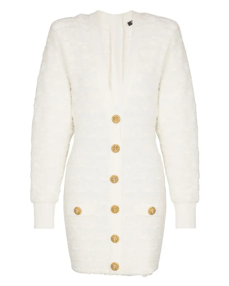 Balmain Minikleid mit Zierknöpfen - Weiß Weiß