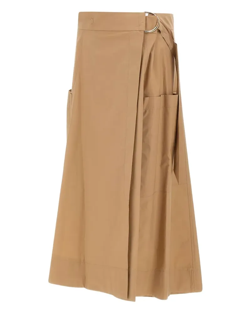 Kaos Gewickelter A-Linien-Rock mit Taschen - Braun Braun