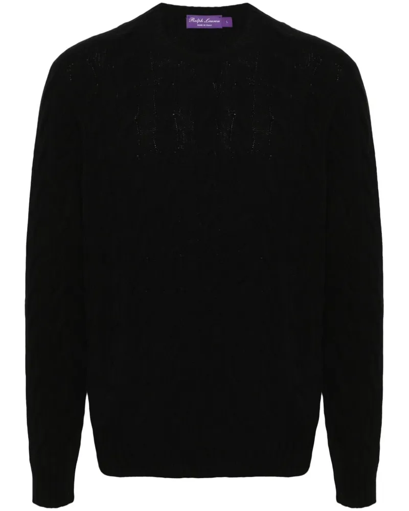 Ralph Lauren Kaschmirpullover mit Zopfmuster - Schwarz Schwarz